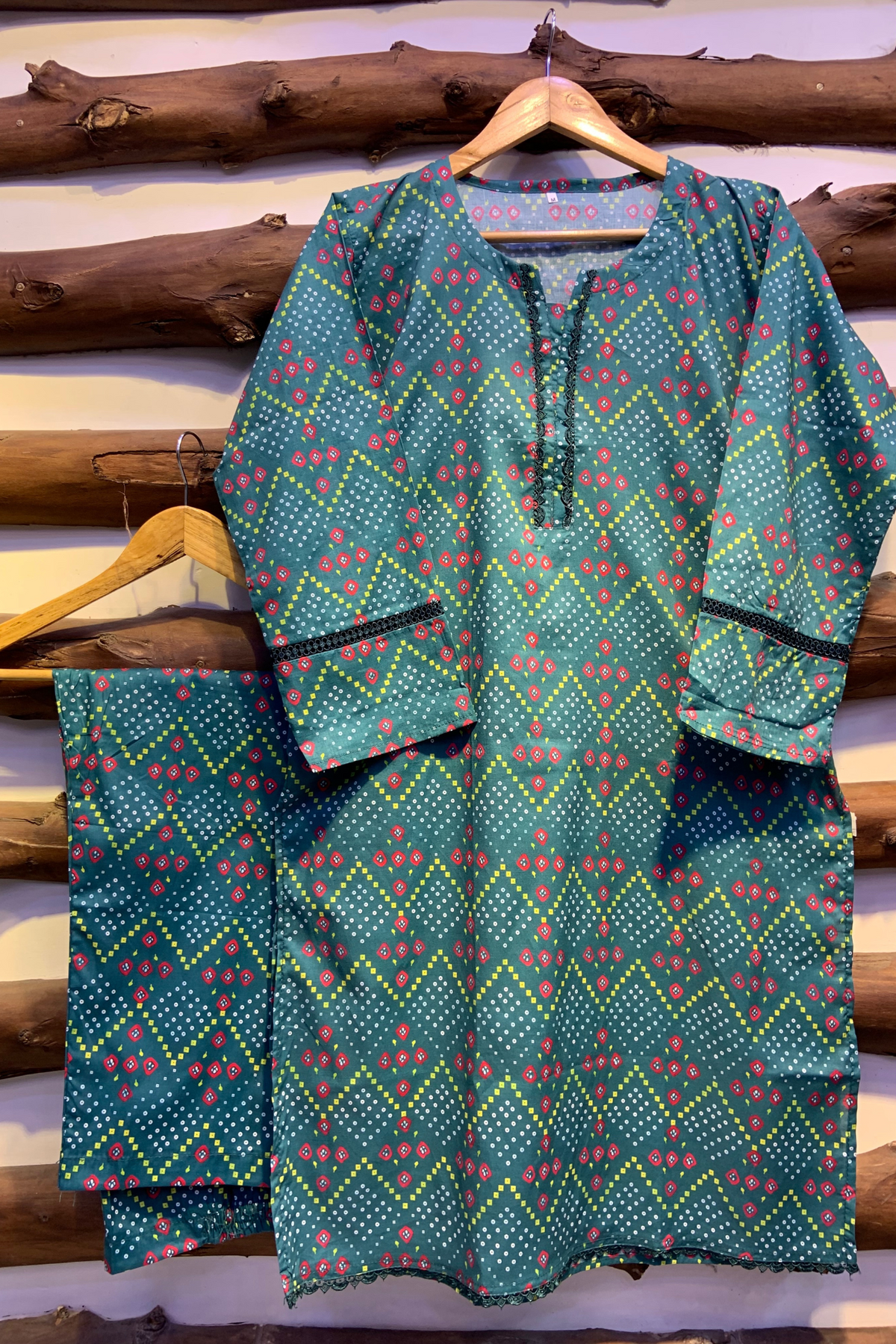 2-Piece Printed Cord Set – Stylish Casual Wear | D-16