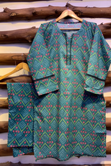 2-Piece Printed Cord Set – Stylish Casual Wear | D-16