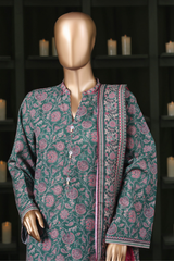 Bin Saeed Stitched 3 Piece Exclusive Printed Khaddar Vol-14 Collection'2025-WK-2646-GREEN