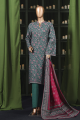 Bin Saeed Stitched 3 Piece Exclusive Printed Khaddar Vol-14 Collection'2025-WK-2646-GREEN
