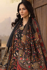 BAHAR BY MAHEES,Printed Silk Marina with Printed Pure China Pashmina Shawl,D-06