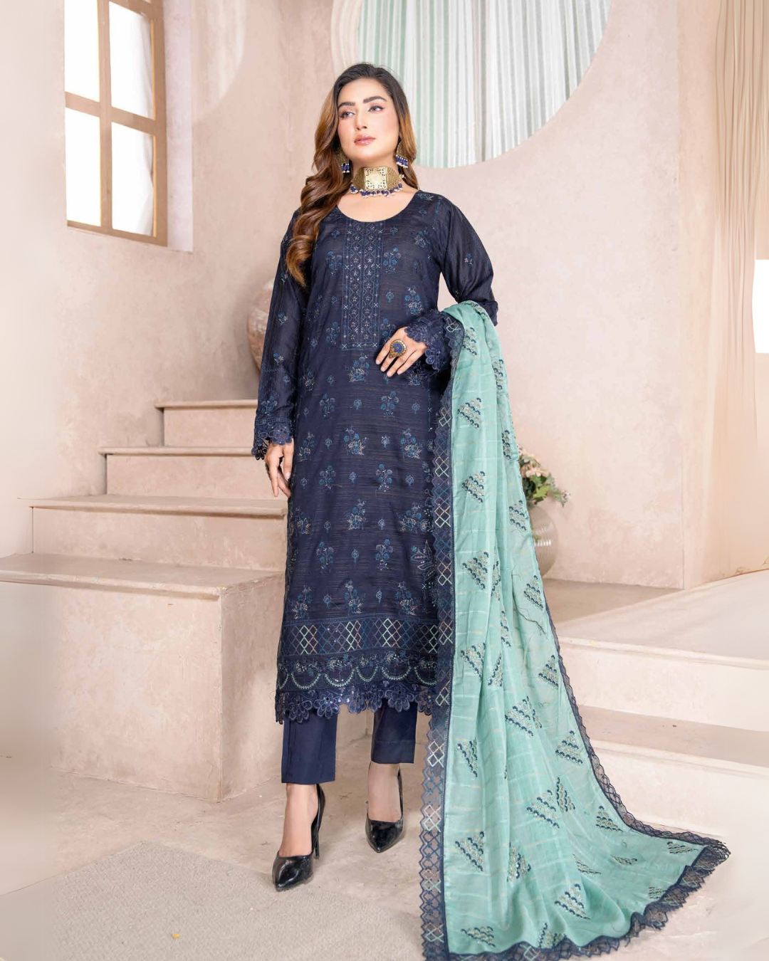 arzoo by riaz arts 3 piece unstitched embroidered D-05