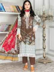 Mashaal Stripe by Riaz Arts Embroidered Lawn Unstitched 3 Piece - D-04 - RA25MSE - Summer Collection
