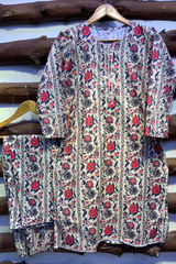 2-Piece Printed Cord Set – Stylish Casual Wear | D-17
