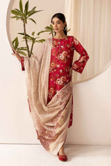 printed lawn with jacquard dupatta D-05