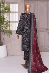 BIN SAEED PRINTED LAWN 3 PC COLLECTION 2025-26,BLACK