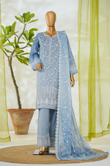 Bin Saeed Stitched 3 Piece Luxury White & White Emb Collection'2026-NSM-2558