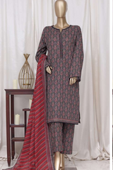 Bin Saeed Stitched 3 Piece Printed Cotton Vol-01 Collection'2025-WC-2375-black