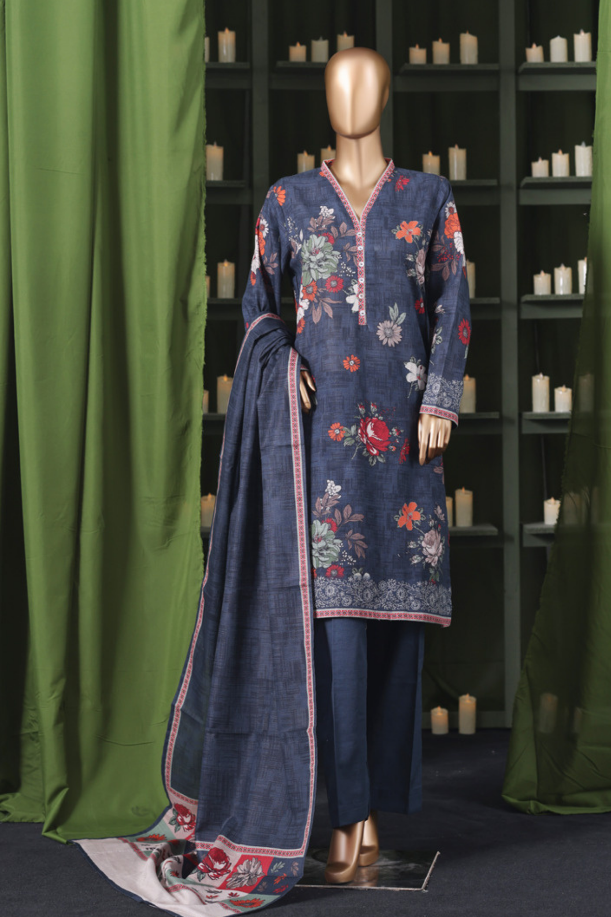 Bin Saeed Stitched 3 Piece Exclusive Printed Khaddar Vol-14 Collection'2025-WK-2643-