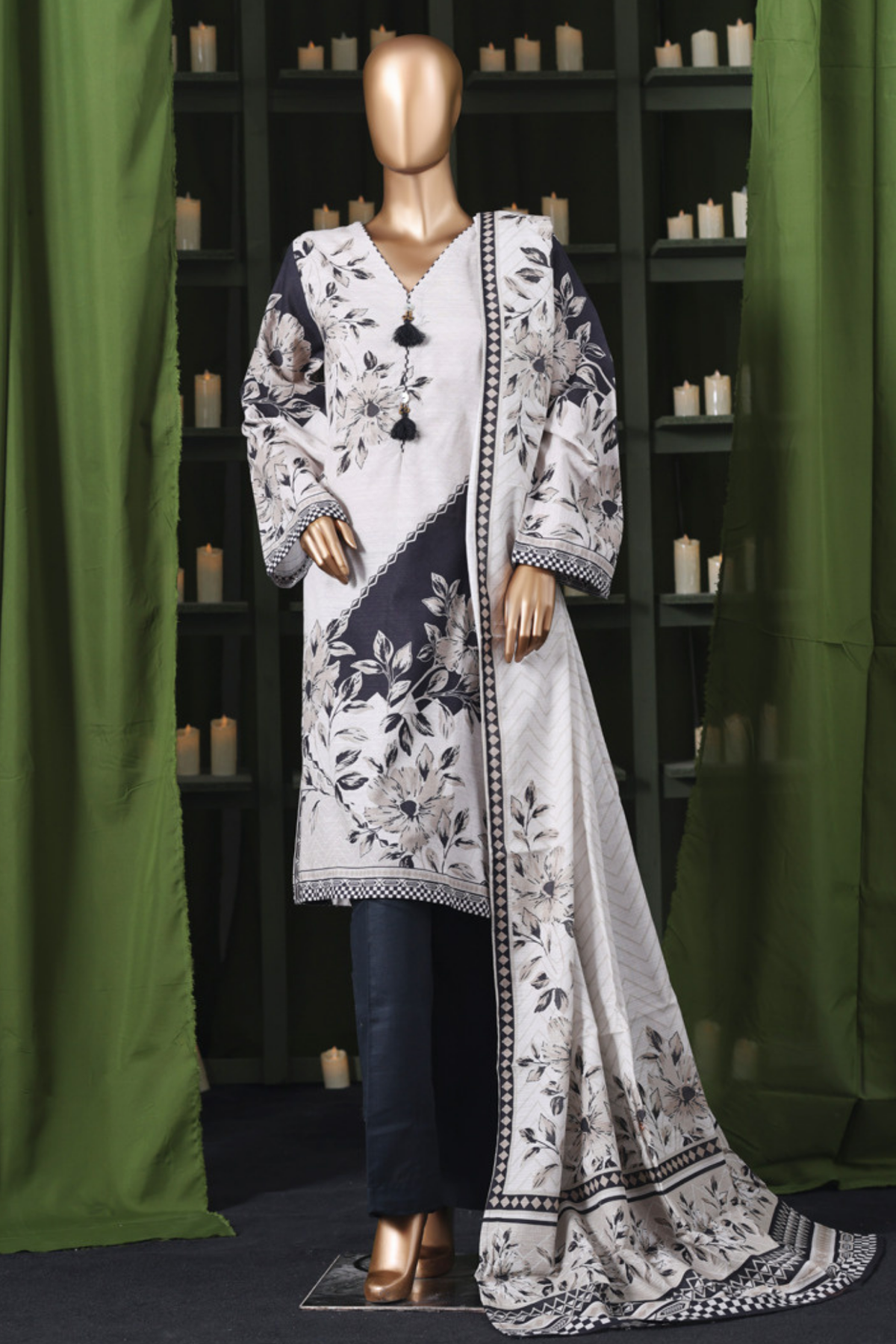 Bin Saeed Stitched 3 Piece Exclusive Printed Khaddar Vol-14 Collection'2025-WK-2642-