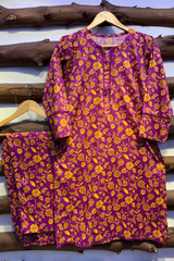 2-Piece Printed Cord Set – Stylish Casual Wear | D-19