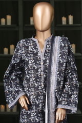 Bin Saeed Stitched 3 Piece Exclusive Printed Khaddar Vol-14 Collection'2025-WK-2639-BLACK