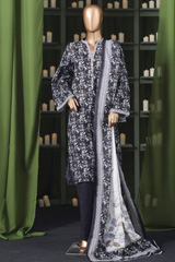 Bin Saeed Stitched 3 Piece Exclusive Printed Khaddar Vol-14 Collection'2025-WK-2639-BLACK