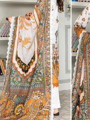 Mashaal Stripe by Riaz Arts Embroidered Lawn Unstitched 3 Piece - D-05 - RA25MSE - Summer Collection