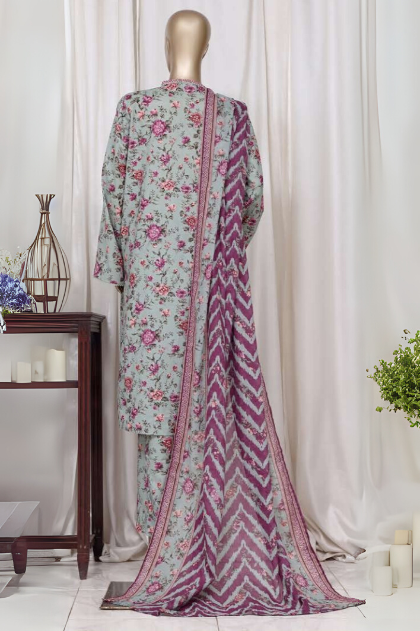 Bin Saeed Stitched 3 Piece Printed Cotton Vol-01 Collection'2025-WC-2376-light blue