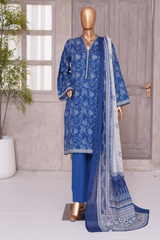 BIN SAEED PRINTED LAWN 3 PC COLLECTION 2025-26,BLUE