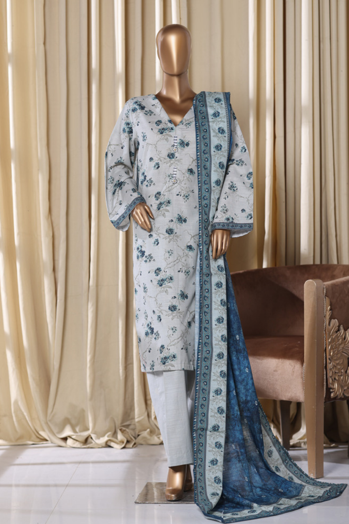 Bin Saeed Stitched 3 Piece Exclusive Printed Khaddar Vol-16 Collection'2025-WK-2679