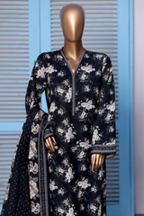 Bin Saeed Stitched 3 Piece Exclusive Printed Khaddar Vol-14 Collection'2025-WK-2637-BLACK