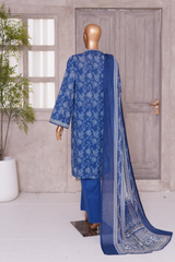 BIN SAEED PRINTED LAWN 3 PC COLLECTION 2025-26,BLUE