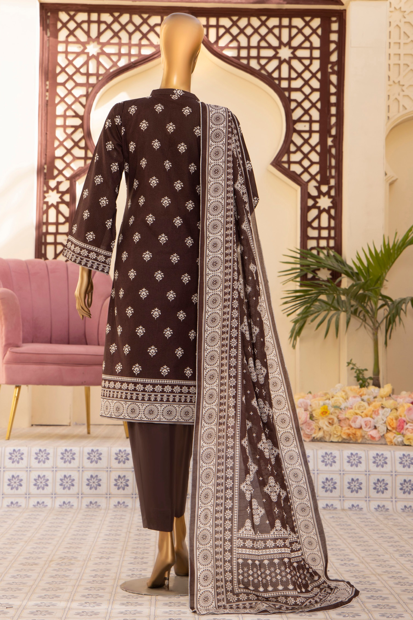 Safina digital printed lawn d-11