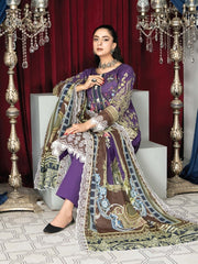 Mashaal Stripe by Riaz Arts Embroidered Lawn Unstitched 3 Piece - D-06 - RA25MSE - Summer Collection