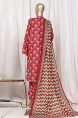 Bin Saeed Stitched 3 Piece Printed Cotton Vol-01 Collection'2025-WC-2380-Red