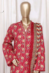 Bin Saeed Stitched 3 Piece Printed Cotton Vol-01 Collection'2025-WC-2380-Red