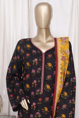 Bin Saeed Stitched 3 Piece Printed Cotton Vol-01 Collection'2025-WC-2372-Black