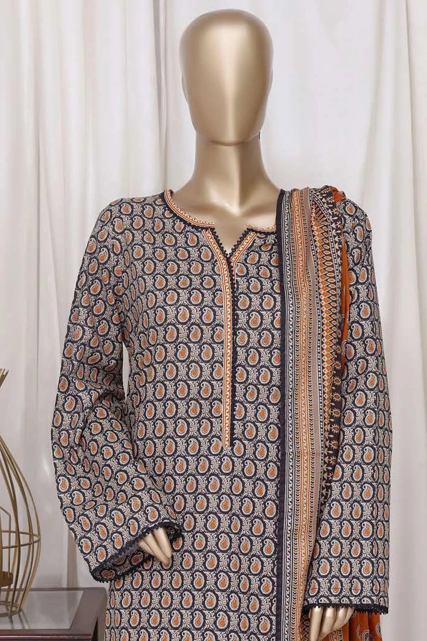 Bin Saeed Stitched 3 Piece Printed Cotton Vol-01 Collection'2025-WC-2382-yellow