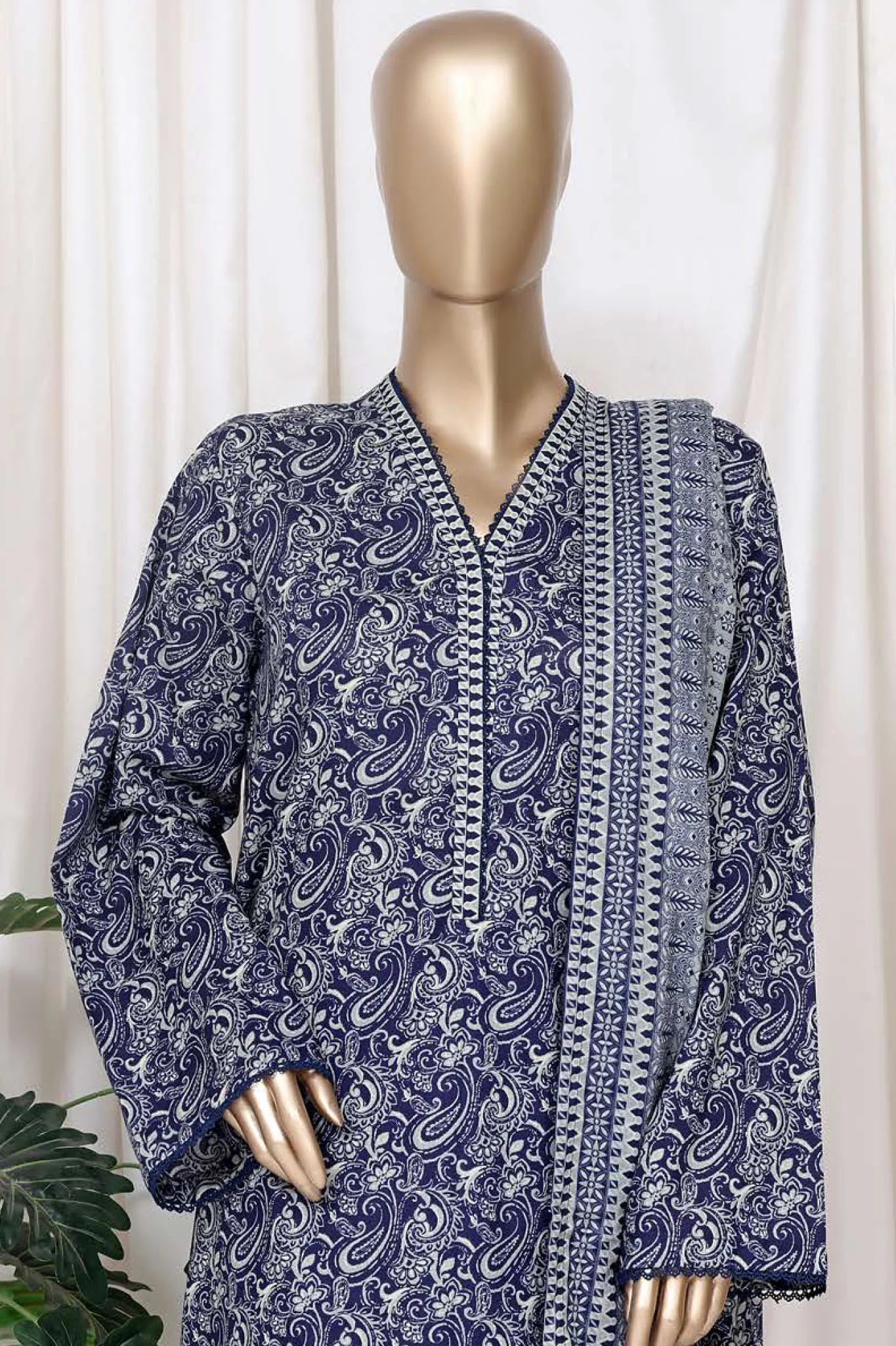 Bin Saeed Stitched 3 Piece Printed Cotton Vol-01 Collection'2025-WC-2379-blue