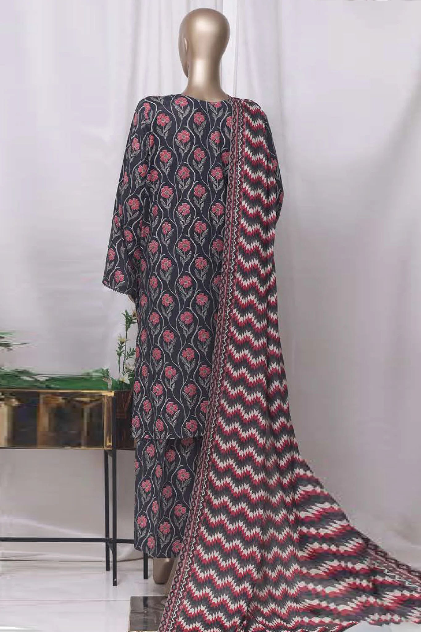 Bin Saeed Stitched 3 Piece Printed Cotton Vol-01 Collection'2025-WC-2371-Black