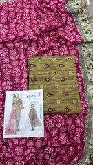 Safina 3pcs unstitched Slub khaddar/cotton 006-b