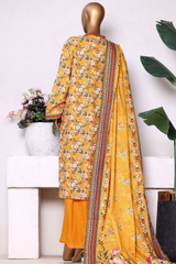 Bin Saeed Stitched 3 Piece Exclusive Printed Khaddar Vol-13 Collection'2025-WK-2626-ORANGE