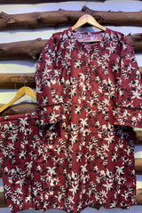 2-Piece Printed Cord Set – Stylish Casual Wear | D-22