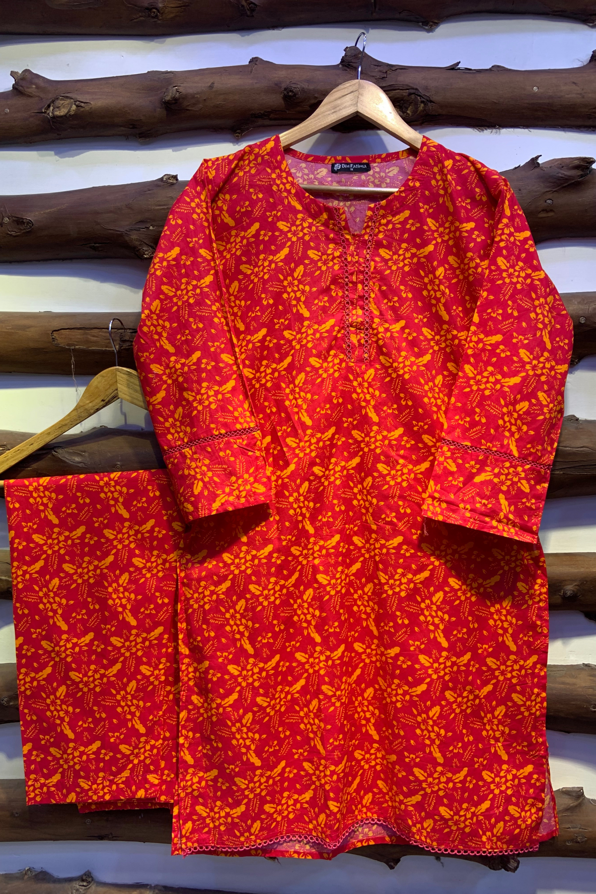 2-Piece Printed Cord Set – Stylish Casual Wear | D-22