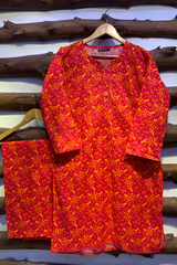 2-Piece Printed Cord Set – Stylish Casual Wear | D-22