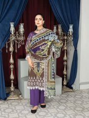 Mashaal Stripe by Riaz Arts Embroidered Lawn Unstitched 3 Piece - D-06 - RA25MSE - Summer Collection