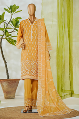 Bin Saeed Stitched 3 Piece Luxury White & White Emb Collection'2026-NSM-2556