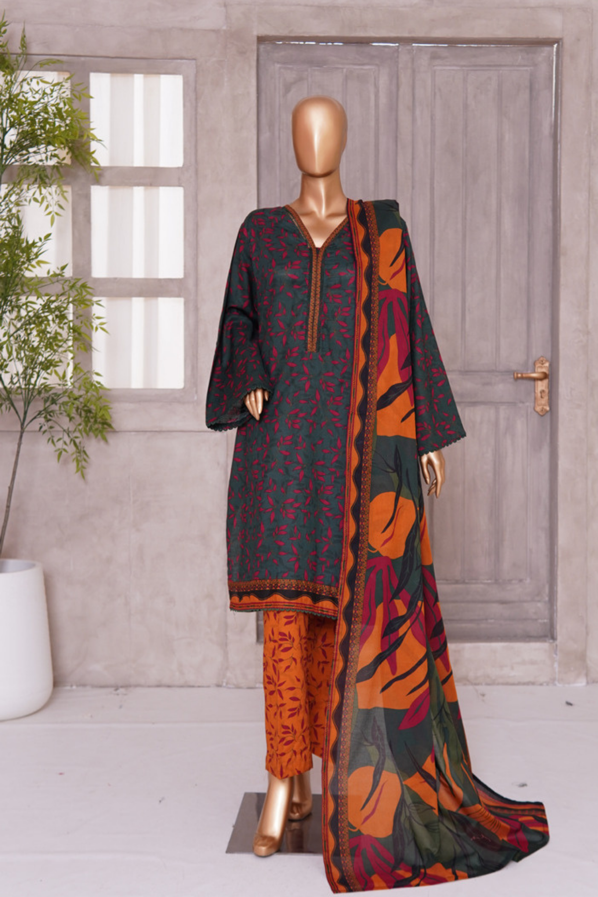 BIN SAEED PRINTED LAWN 3 PC COLLECTION 2025-26,BLACK
