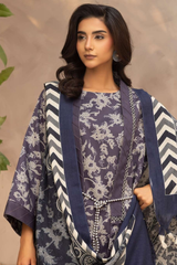 BAHAR BY MAHEES,Printed Silk Marina with Printed Pure China Pashmina Shawl,D-08
