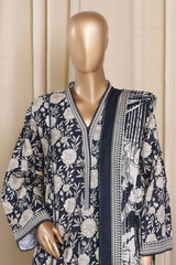 Bin Saeed Stitched 3 Piece Printed Frocks Khaddar Collection'2025-fr-1295-Blue