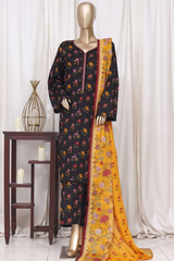 Bin Saeed Stitched 3 Piece Printed Cotton Vol-01 Collection'2025-WC-2372-Black