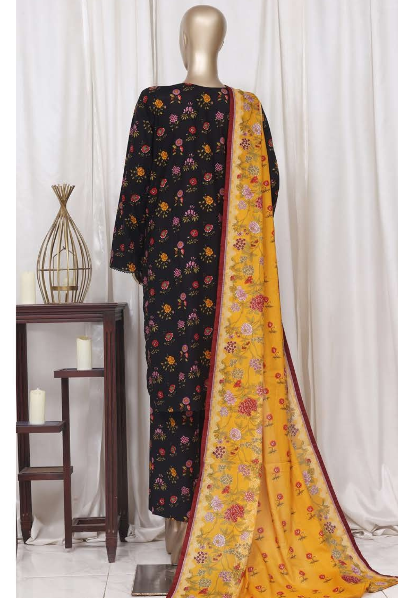 Bin Saeed Stitched 3 Piece Printed Cotton Vol-01 Collection'2025-WC-2372-Black