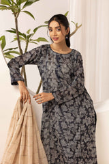printed lawn with jacquard dupatta D-06
