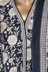 Bin Saeed Stitched 3 Piece Printed Frocks Khaddar Collection'2025-fr-1295-Blue