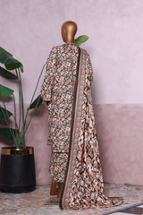 Bin Saeed Stitched 3 Piece Exclusive Printed Khaddar Vol-07 Collection'2025-WK-2448-brown