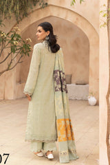 Mahees Aqidah embroidered lawn with jacquard shawl Riaz arts d-07