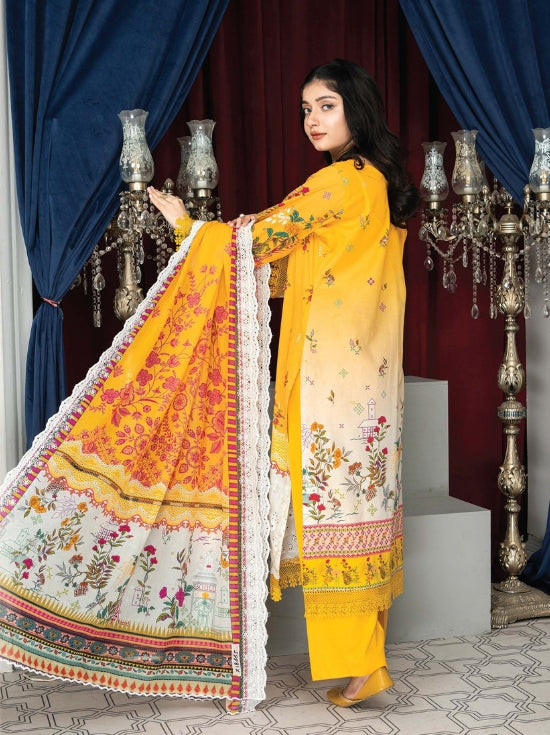 Mashaal Stripe by Riaz Arts Embroidered Lawn Unstitched 3 Piece - D-07 - RA25MSE - Summer Collection