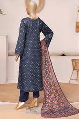 Bin Saeed Stitched 3 Piece Exclusive Printed Frock-LSM-2951-BLUE