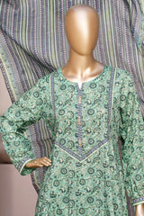 Bin Saeed Stitched 3 Piece Exclusive Printed Frock-LSM-2953-GREEN